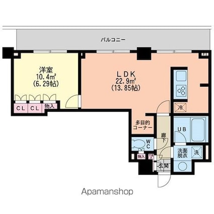 エスティメゾン新中野[1LDK/47.77m2]の間取図