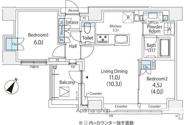 オークプレイス目黒行人坂の間取り写真