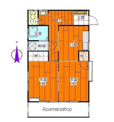 名取住宅（田中）[2K/44.71m2]の間取図