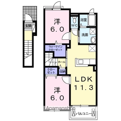 ハウスアイⅠ[2LDK/58.21m2]の間取図