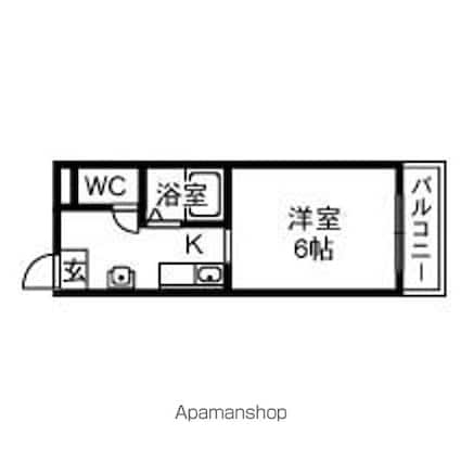 マンションオーク[1K/19.44m2]の間取図