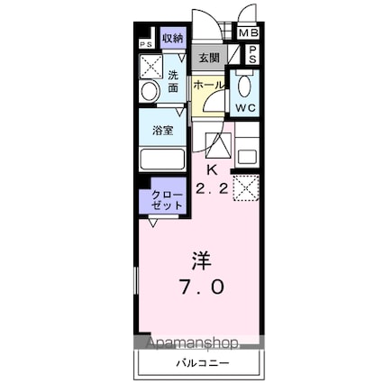 ベル・オトンヌ[1R/25.25m2]の間取図
