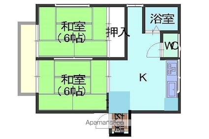 エステート稲葉[2DK/40.57m2]の間取図