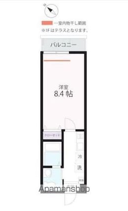 ハーミットクラブハウスＧｒｕｌｌａ[1K/24.98m2]の間取図