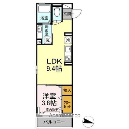 プロスペリーテ[1LDK/32.42m2]の間取図