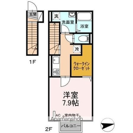 Ｄ’ｓ　Ｃｏｃｏ[1K/37.1m2]の間取図