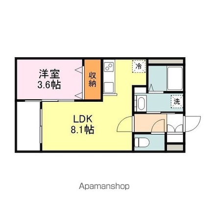 広島県福山市東深津町４丁目[1LDK/29.4m2]の間取図