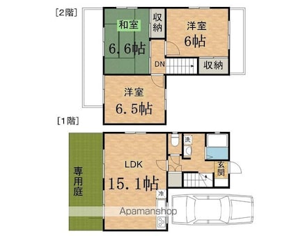 ブリージングタウン百草園Ｄ－１号棟[3LDK/81.28m2]の間取図