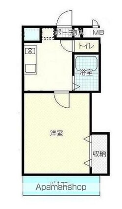 エスポワールⅠ田井[1K/27.3m2]の間取図