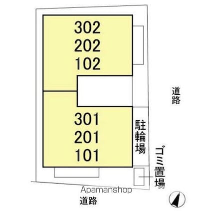 ピースランド[1LDK/40.9m2]の配置図