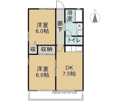シティハイム今井[2DK/48.05m2]の間取図