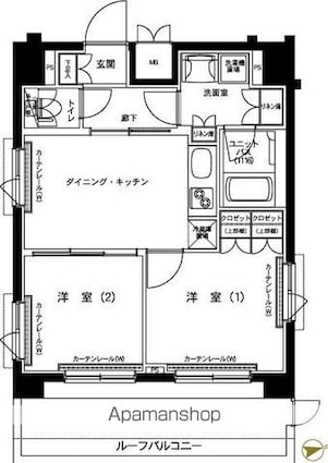 ルーブル大島弐番館[2DK/40.89m2]の間取図