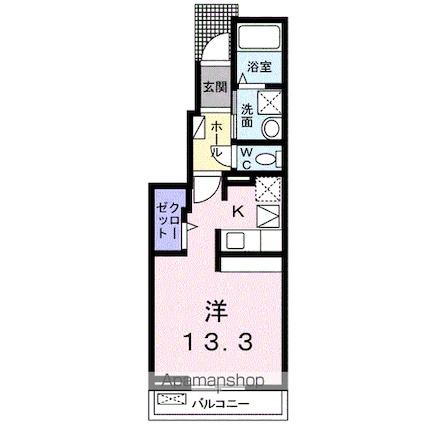 ブルムンタウン[1R/33.31m2]の間取図