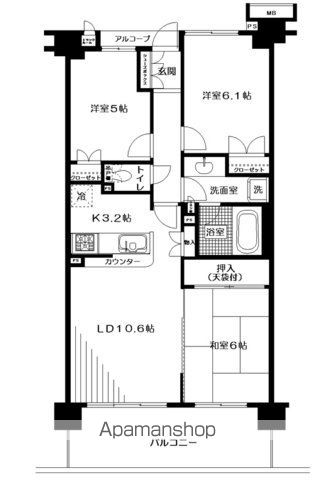 清瀬市松山のマンションの間取り