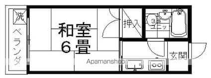 長野県松本市本庄２丁目[1K/17.3m2]の間取図