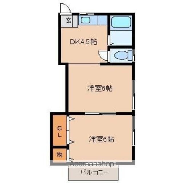 ハイツクローバー[2K/30.37m2]の間取図