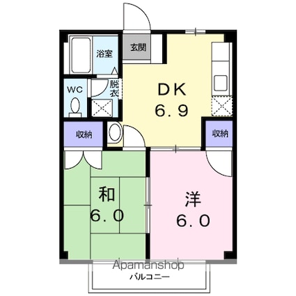 キャナルシティ壱番館[2DK/40.04m2]の間取図