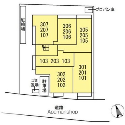 ヴェリテ中神[1LDK/30.4m2]の配置図