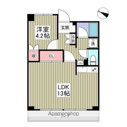 サリジェ志村公園[1LDK/41.65m2]の間取図