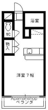 エレガンス浜砂Ⅰ[1R/23.5m2]の間取図