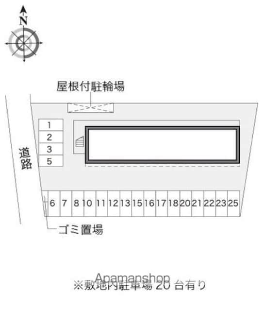 レオパレスフローラル[1K/23.18m2]の配置図