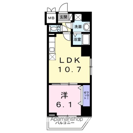 メゾン西浅草やました[1LDK/40.6m2]の間取図