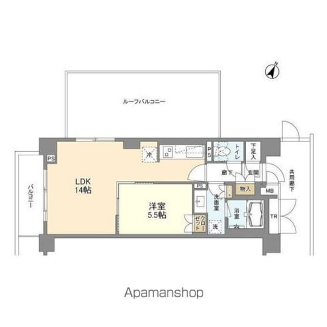 東京都中野区弥生町１丁目[1LDK/46.67m2]の間取図