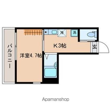 東京都杉並区久我山３丁目[1K/16.95m2]の間取図