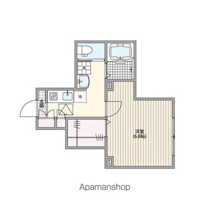 ミハス芦花公園西[1K/24.42m2]の間取図