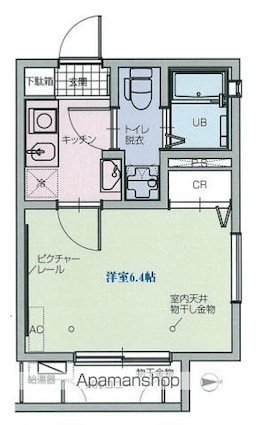 ルクール氷川台[1K/20.28m2]の間取図