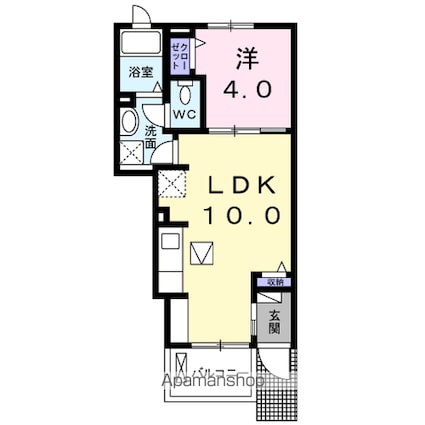 ラ・トゥール　Ⅱ[1LDK/32.44m2]の間取図