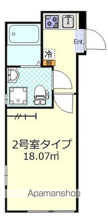 グランシャリオ池袋[1K/18.07m2]の間取図