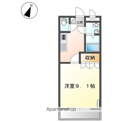 ジュピター[1K/31.02m2]の間取図