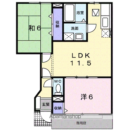 シャルマン２[2LDK/53.51m2]の間取図