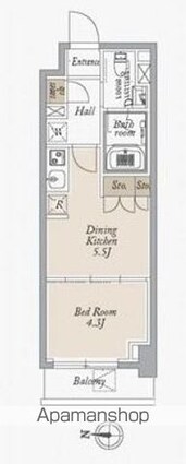 オーキッドレジデンス住吉[1DK/25.53m2]の間取図