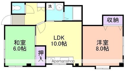 和歌山県和歌山市杭ノ瀬[2LDK/53.4m2]の間取図