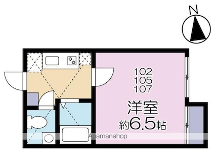 東京都中野区野方４丁目[1K/19.68m2]の間取図