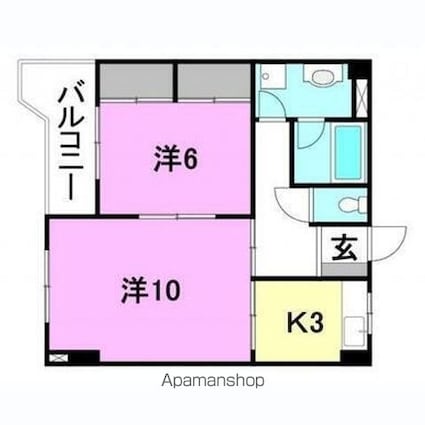 緑風館久万ノ台[2K/42m2]の間取図