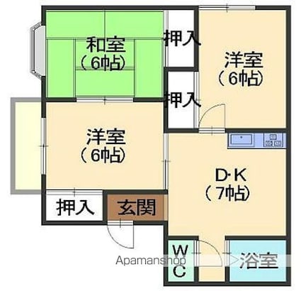 ニューパークＡ棟[3DK/53m2]の間取図