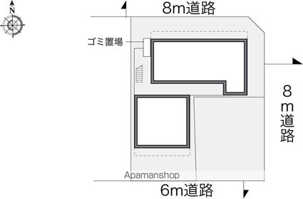レオパレスＦｌａｔ浜松町[1K/21.63m2]の配置図