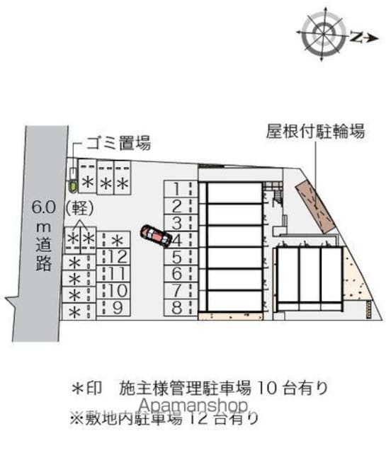 クレイノエスパース[1K/26.08m2]の配置図