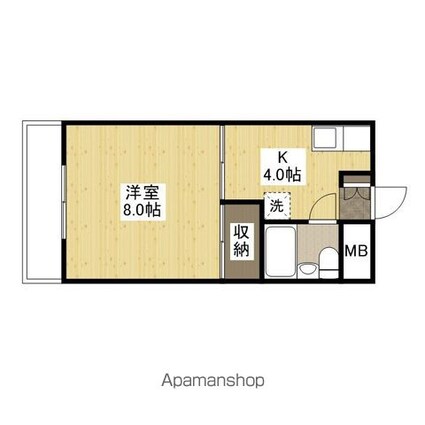 ベルメゾン田方[1K/23.1m2]の間取図