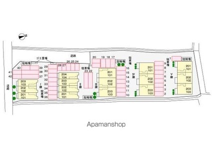 ロイヤルスクウェア　一宮Ⅱ[1R/32.9m2]の配置図