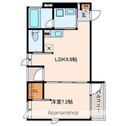 アドレー渋谷本町アネックス[1LDK/40.38m2]の間取図