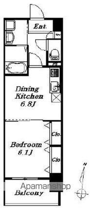 ライツ福助[1DK/34.02m2]の間取図