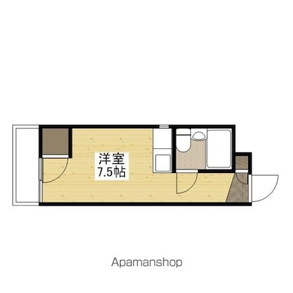 岩元ビル[1R/17.3m2]の間取図