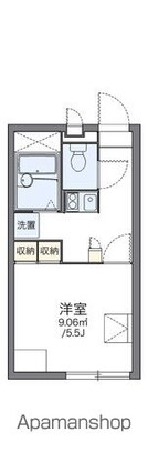 レオパレスｒｏｕｔｅ６６６[1K/19.96m2]の間取図