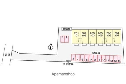 マルグリット[1LDK/43.43m2]の配置図