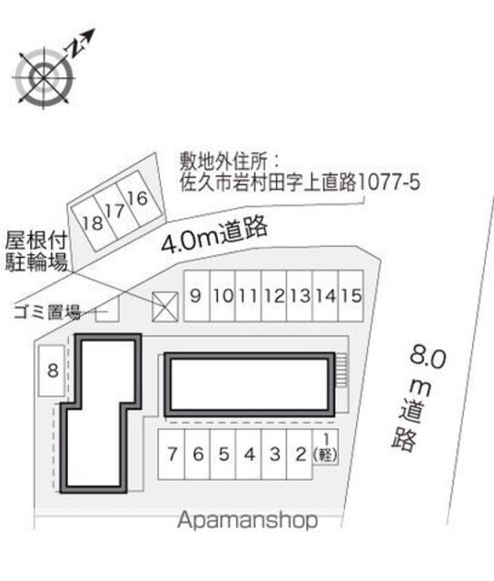 レオパレススカイドリーム長土呂[1K/20.28m2]の配置図