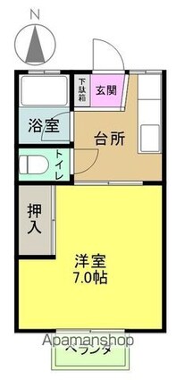 スカイコーポ[1K/23.17m2]の間取図